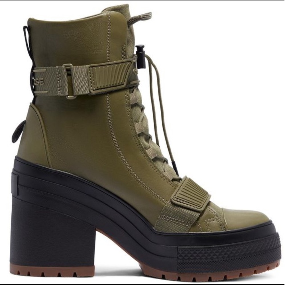 Leather Converse GR82 xx High Heeled Boots Green